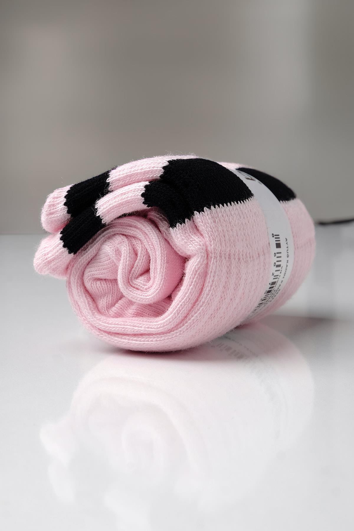 Aytuğ Kadın Pamuklu Tekli Pembe Kolej Çorabı  A 55222 P