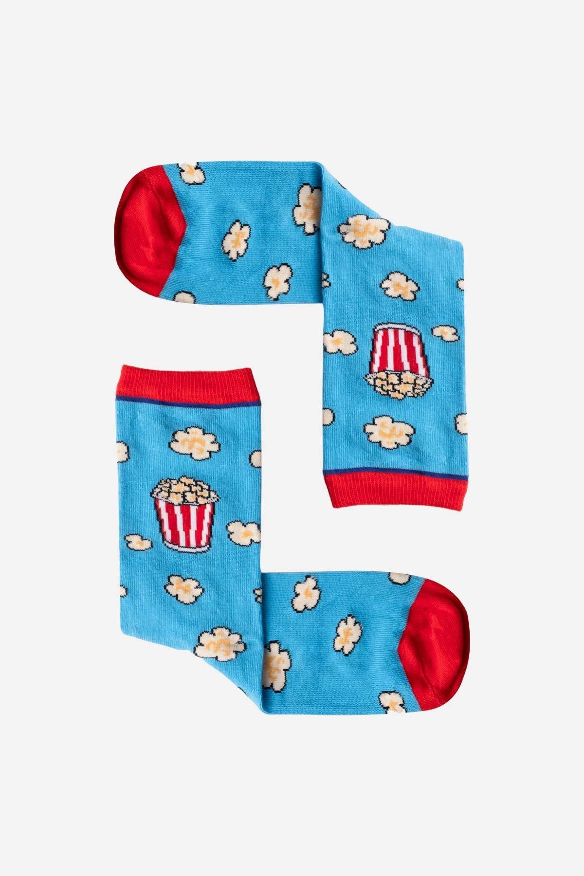 Aytuğ Kadın Pamuklu Tekli Popcorn Desenli Eğlenceli Soket Çorabı