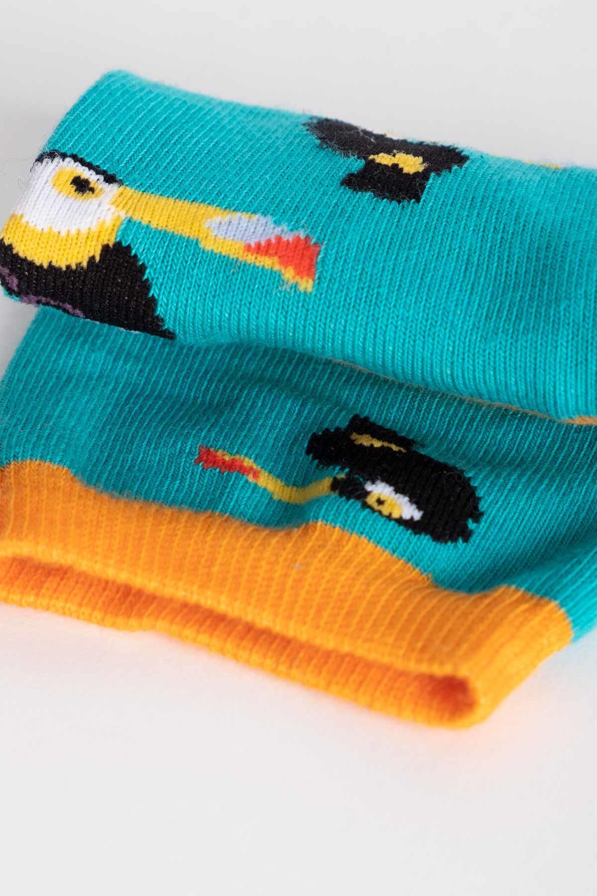 Aytuğ Women's Colorful Toucan Patterned Cotton Socks