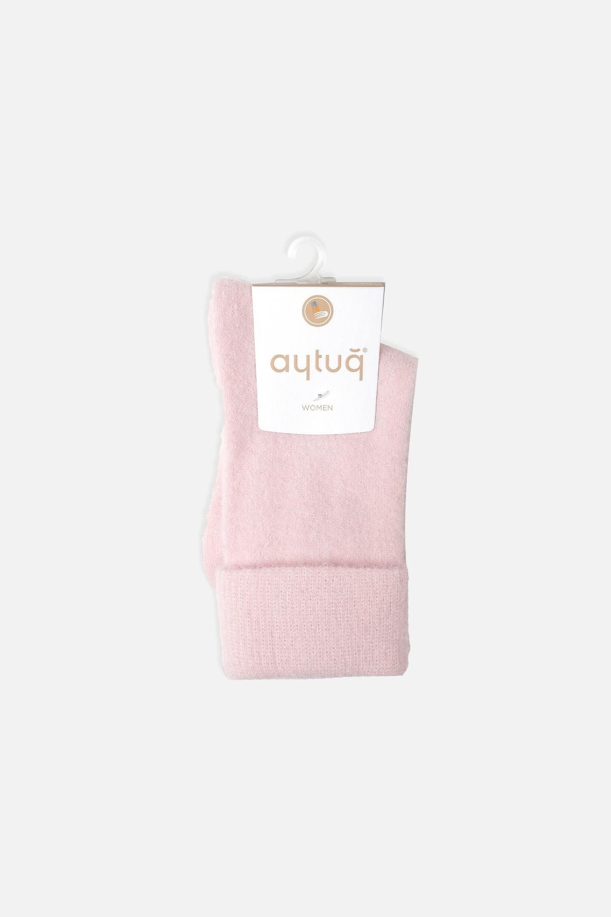 Aytuğ Kadın Soft Peluş Termal Tekli Pembe Soket Çorap