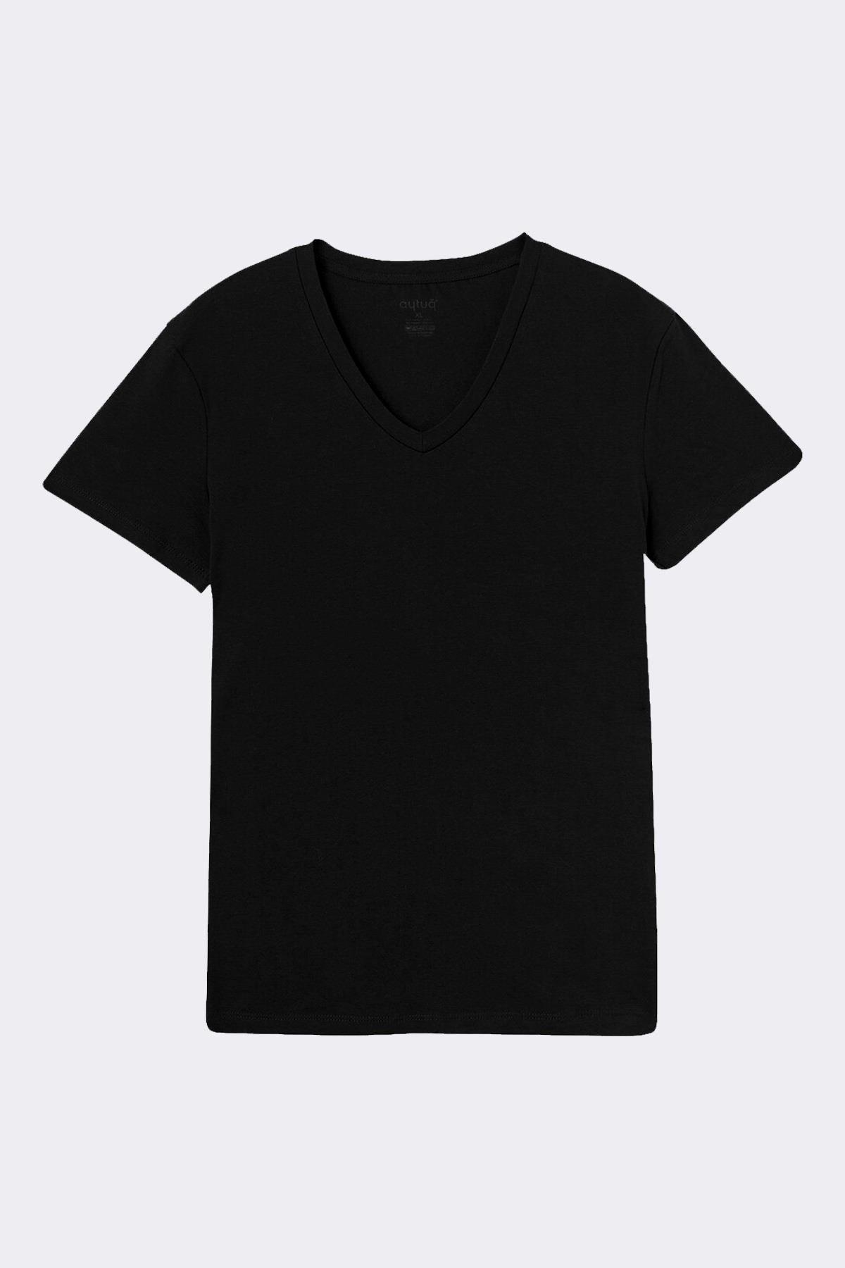 Aytuğ Men's Modal by Tencel™ V-Neck Undershirt-Black