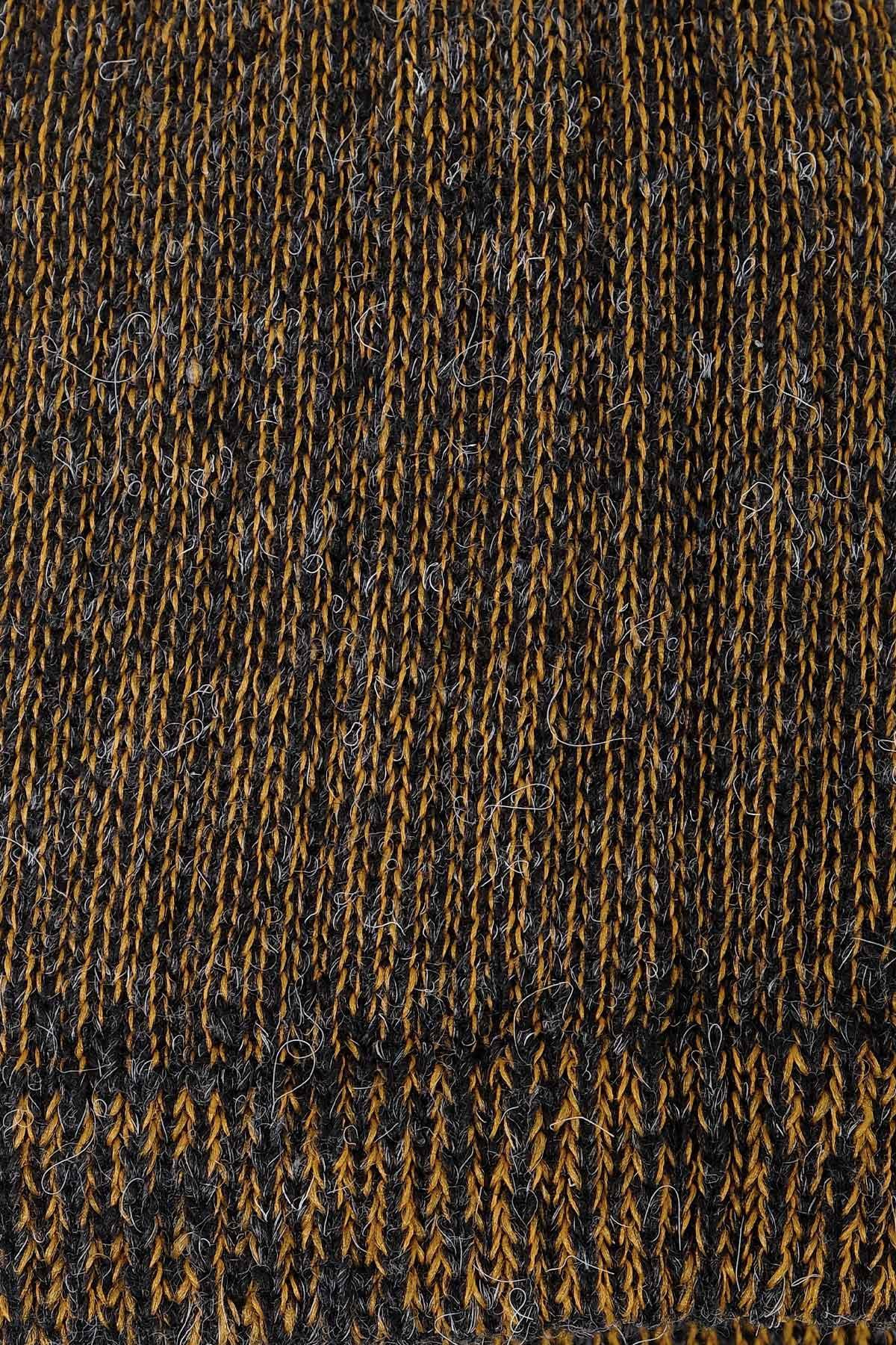 Aytuğ Unisex Alpaka Yünü Kışlık Antrasit/Turuncu Soket Çorap - A-6006-A/T