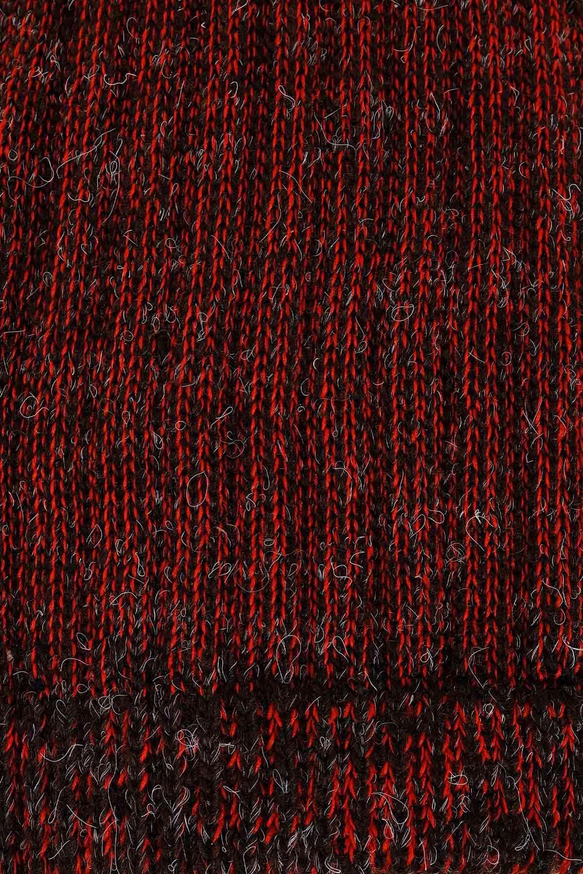 Aytug Unisex Alpaca Wool for Winter Brown/Red Socket Sock – A-6006-K/K