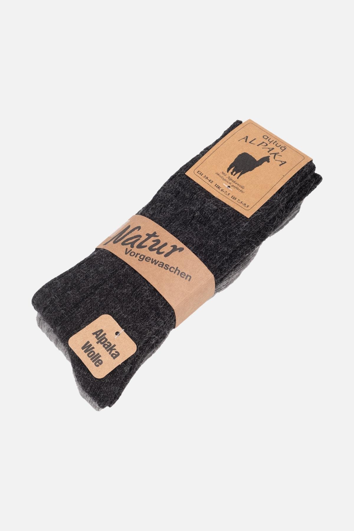 Aytuğ Unisex Alpaka Yünü Kışlık Soket 2'li Çorap 3095 G/A