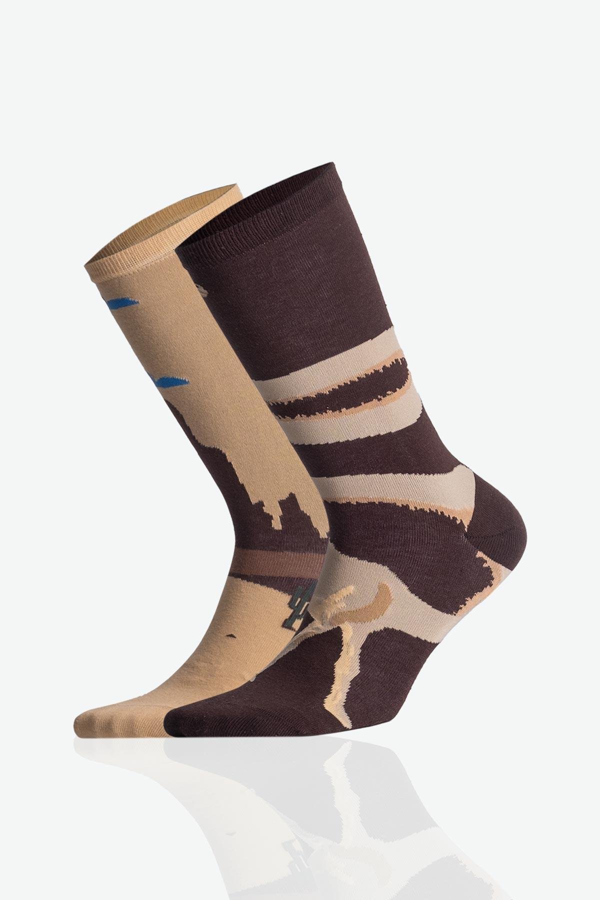 Aytuğ Unisex Cotton Colored Animal Patterned Special Boxed 3 Pairs Socks