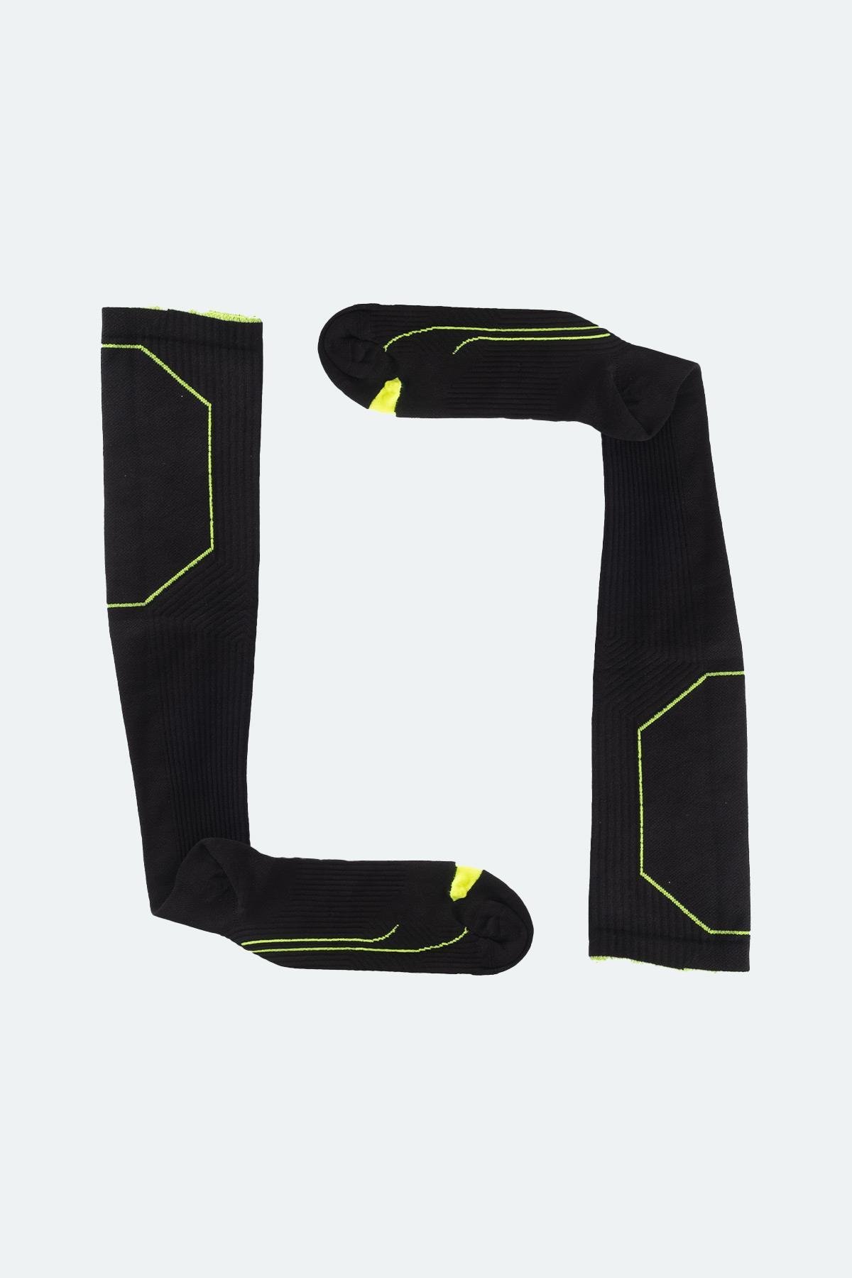 Aytuğ Unisex Sıkılaştırıcı Diz Üstü Siyah Koşu Ve Spor Çorabı