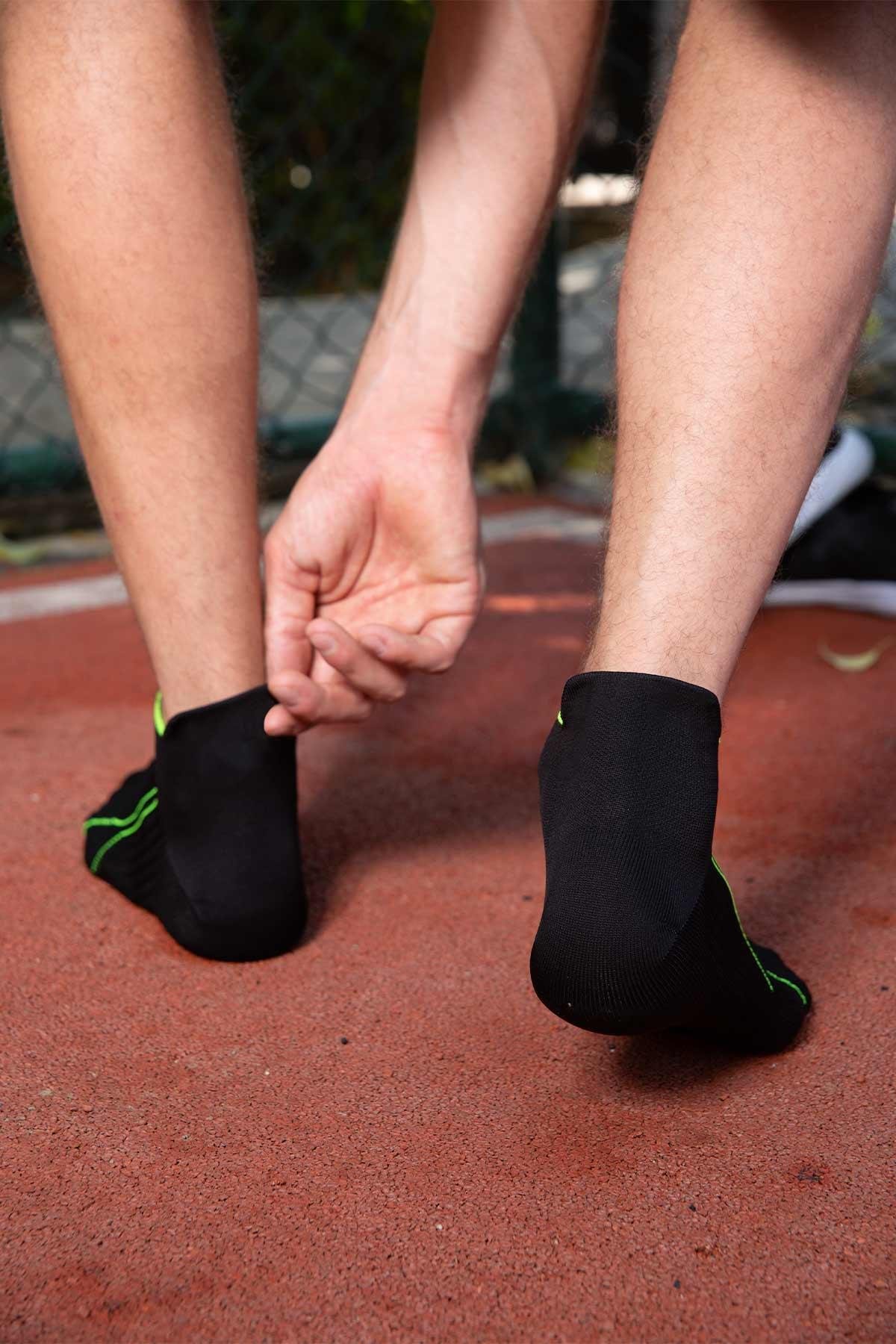 Aytuğ Unisex Compression Black Running And Sports Booties Socks - Single Pair