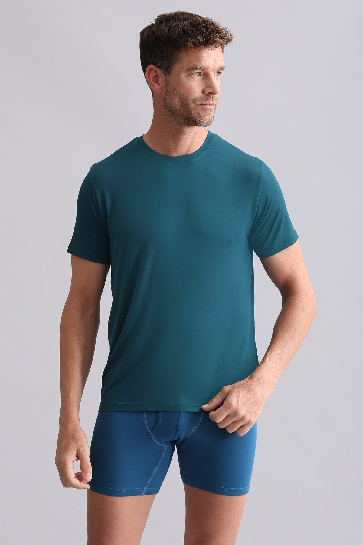 Erkek Bambu Zeus Bisiklet Yaka Fanila Fit Green