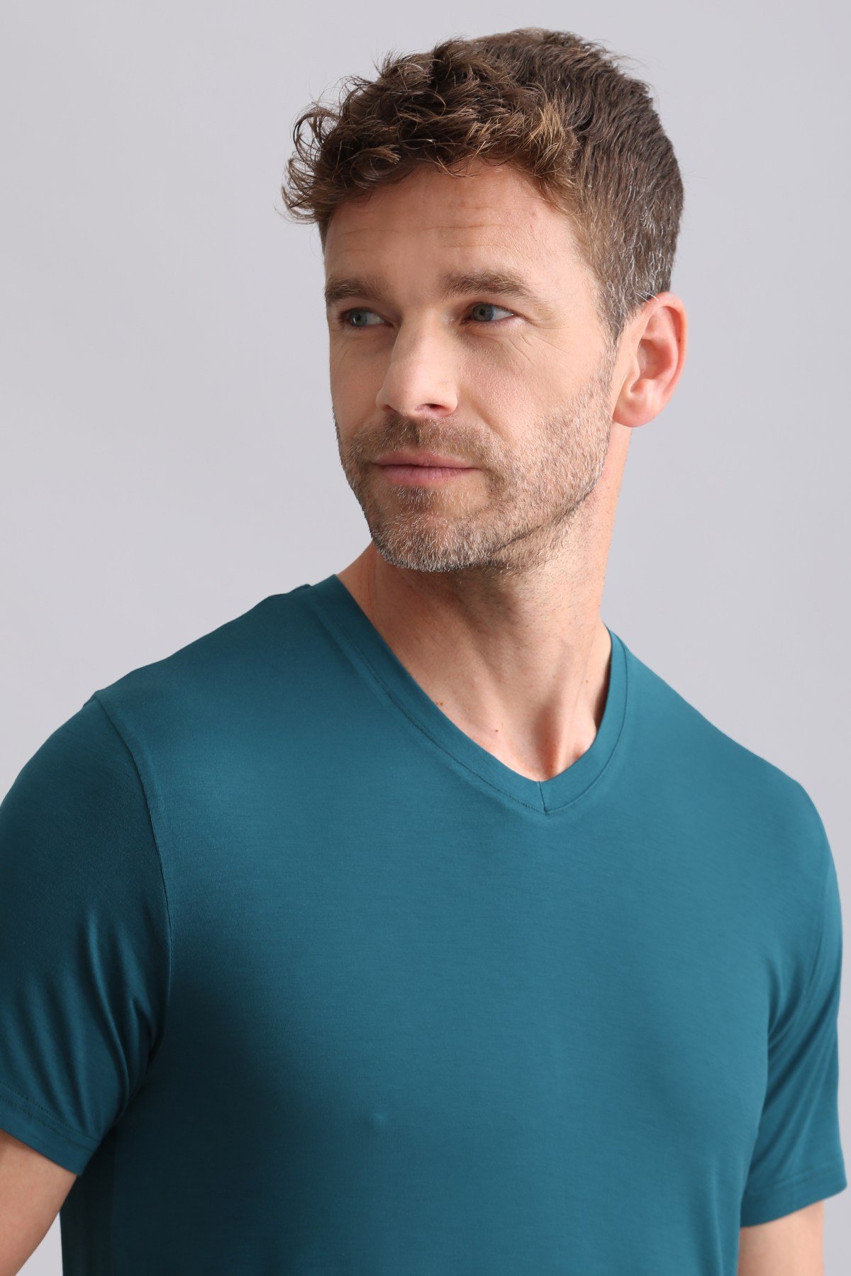 Erkek Bambu Zeus V Yaka Fanila Fit Green