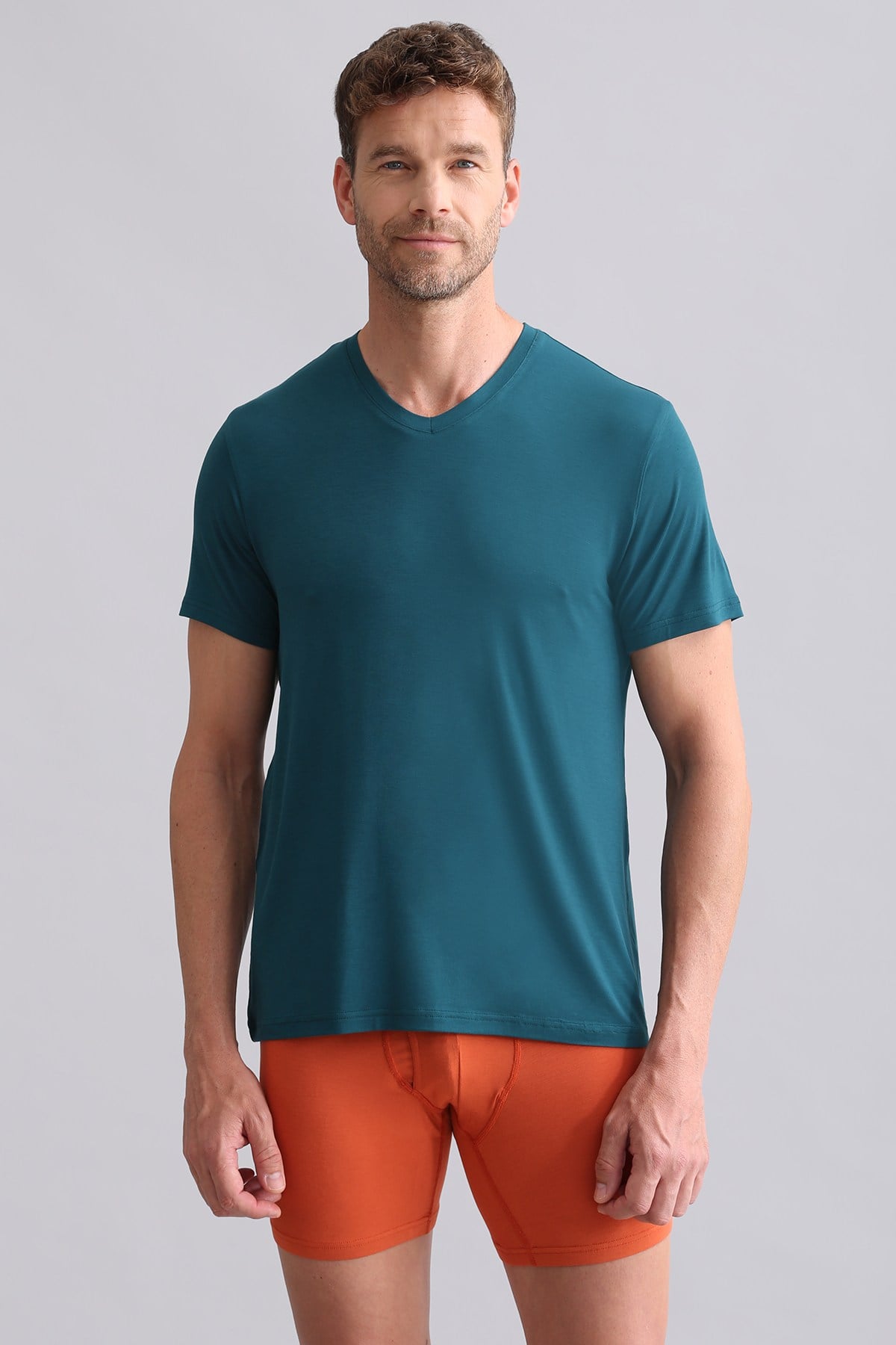 Erkek Bambu Zeus V Yaka Fanila Fit Green