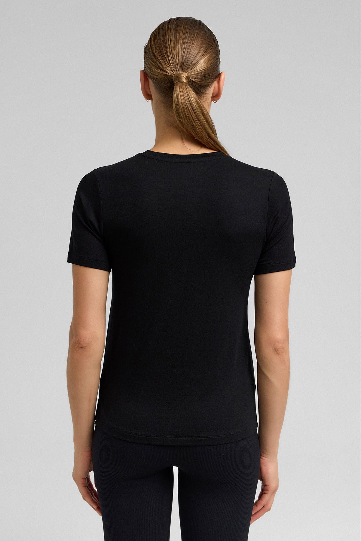 Kadın Zeta Modal by Tencel Tişört SİYAH