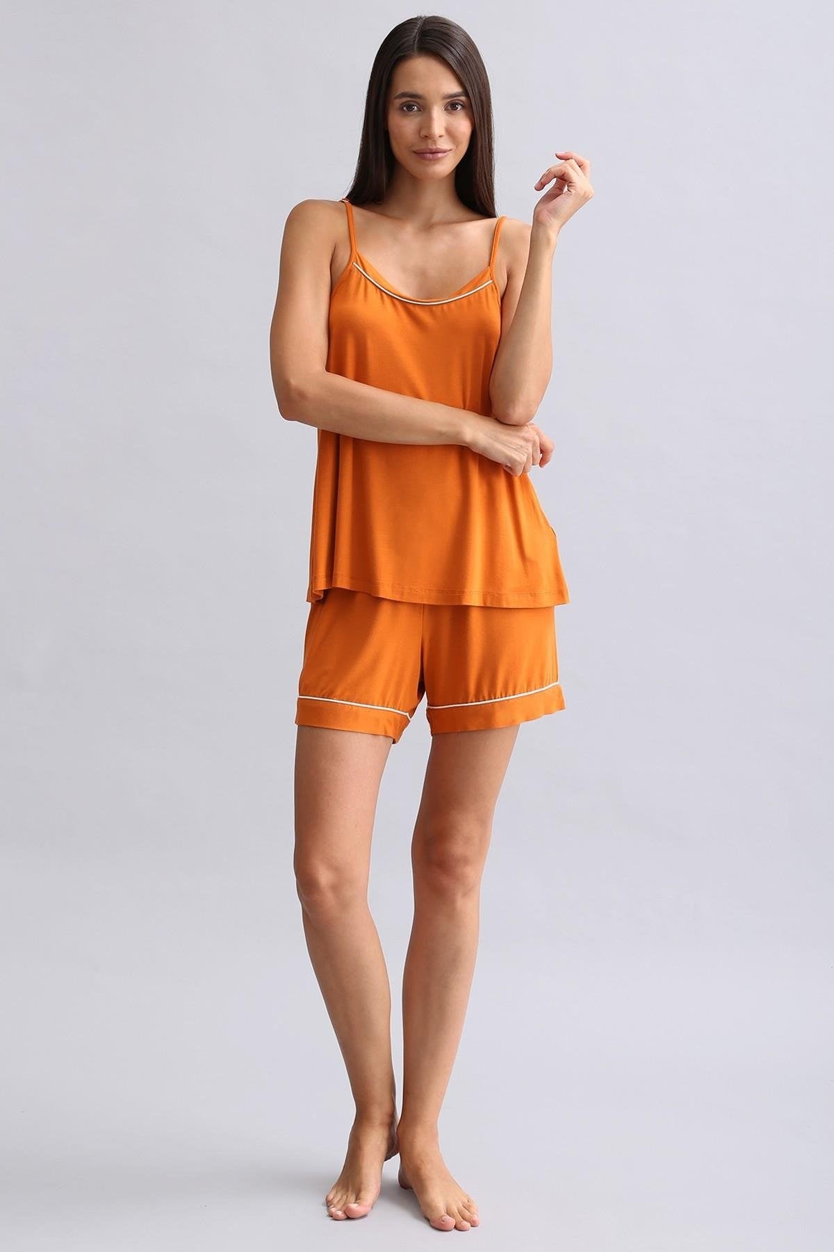 Kadın Modal İnce Askılı Pijama Üst Pas Kırmızısı