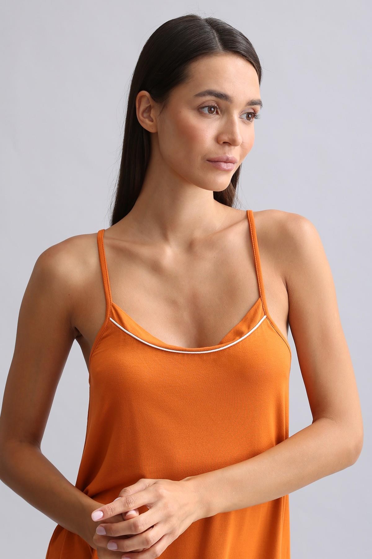 Kadın Modal İnce Askılı Pijama Üst Pas Kırmızısı