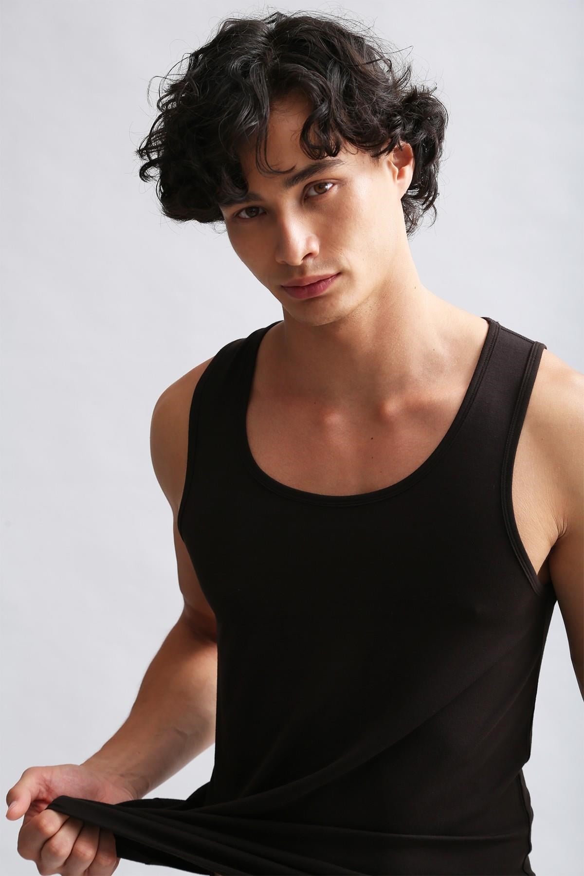 Mısırlı BAMBU HERCULES Slim Fit Basic Atlet Kahverengi
