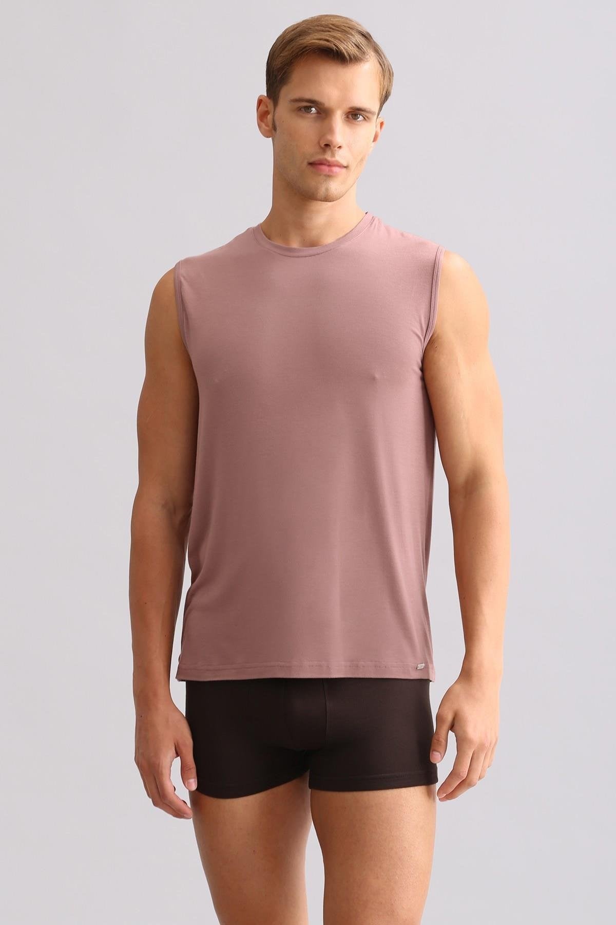 Mısırlı BAMBU ZEUS LUXURY Regular Fit Bisiklet Yaka Sporcu Atlet / T-Shirt Lavender