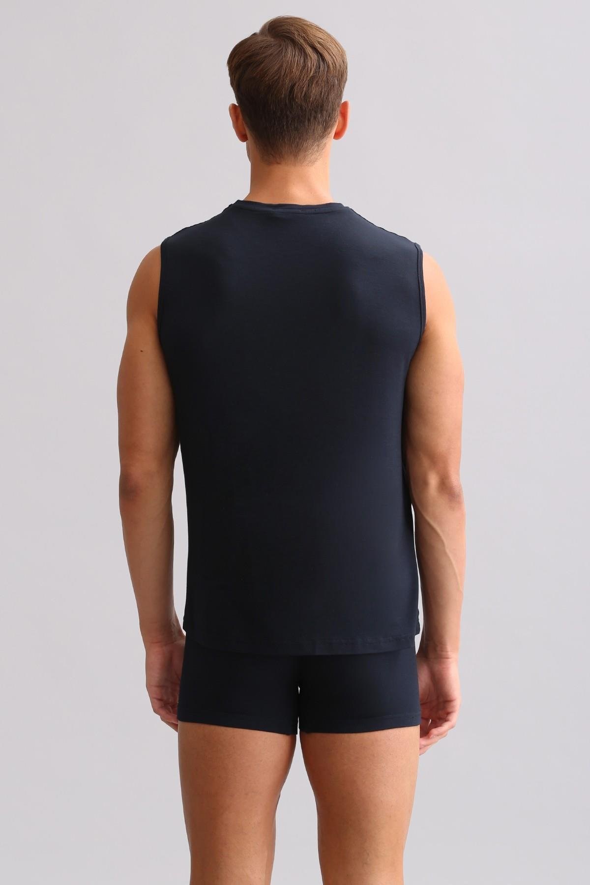 Mısırlı BAMBU ZEUS LUXURY Regular Fit Bisiklet Yaka Sporcu Atlet / T-Shirt Lacivert