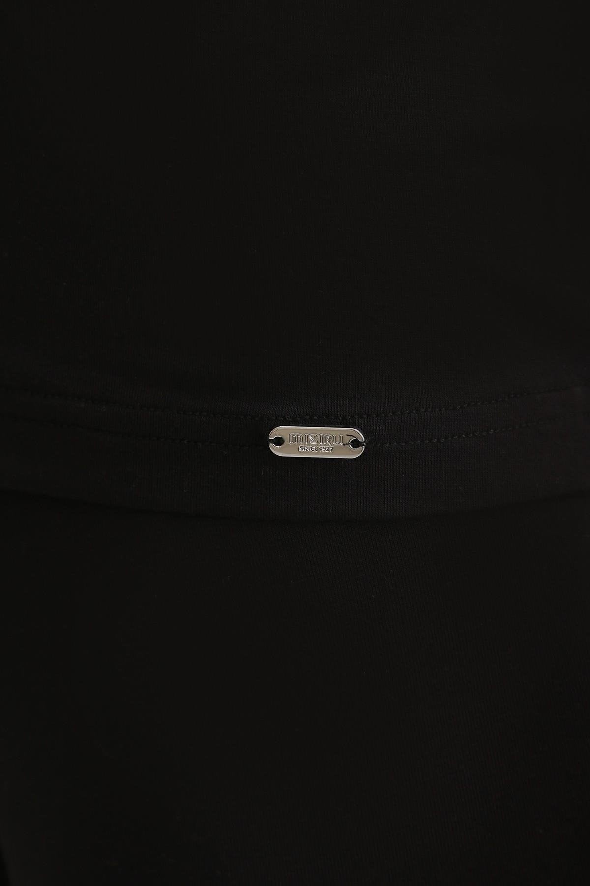 Mısırlı BAMBU ZEUS LUXURY Regular Fit V Yaka Fanila / T-Shirt Siyah