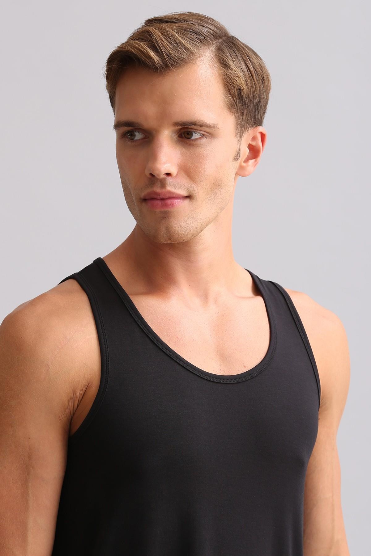 Mısırlı BAMBU ZEUS LUXURY Regular Fit Basic Atlet Siyah