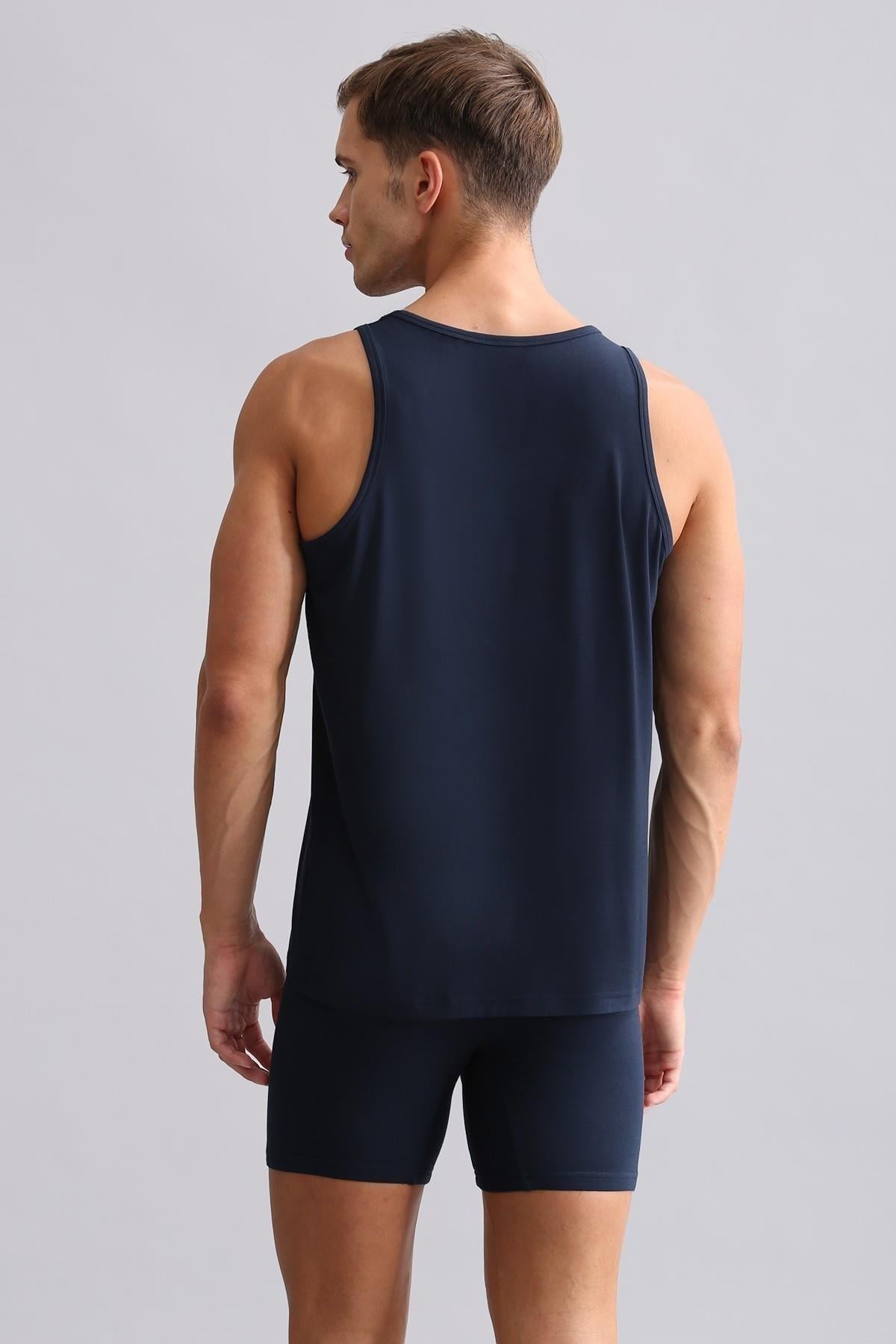 Mısırlı BAMBU ZEUS Regular Fit Basic Atlet / T-Shirt Lacivert