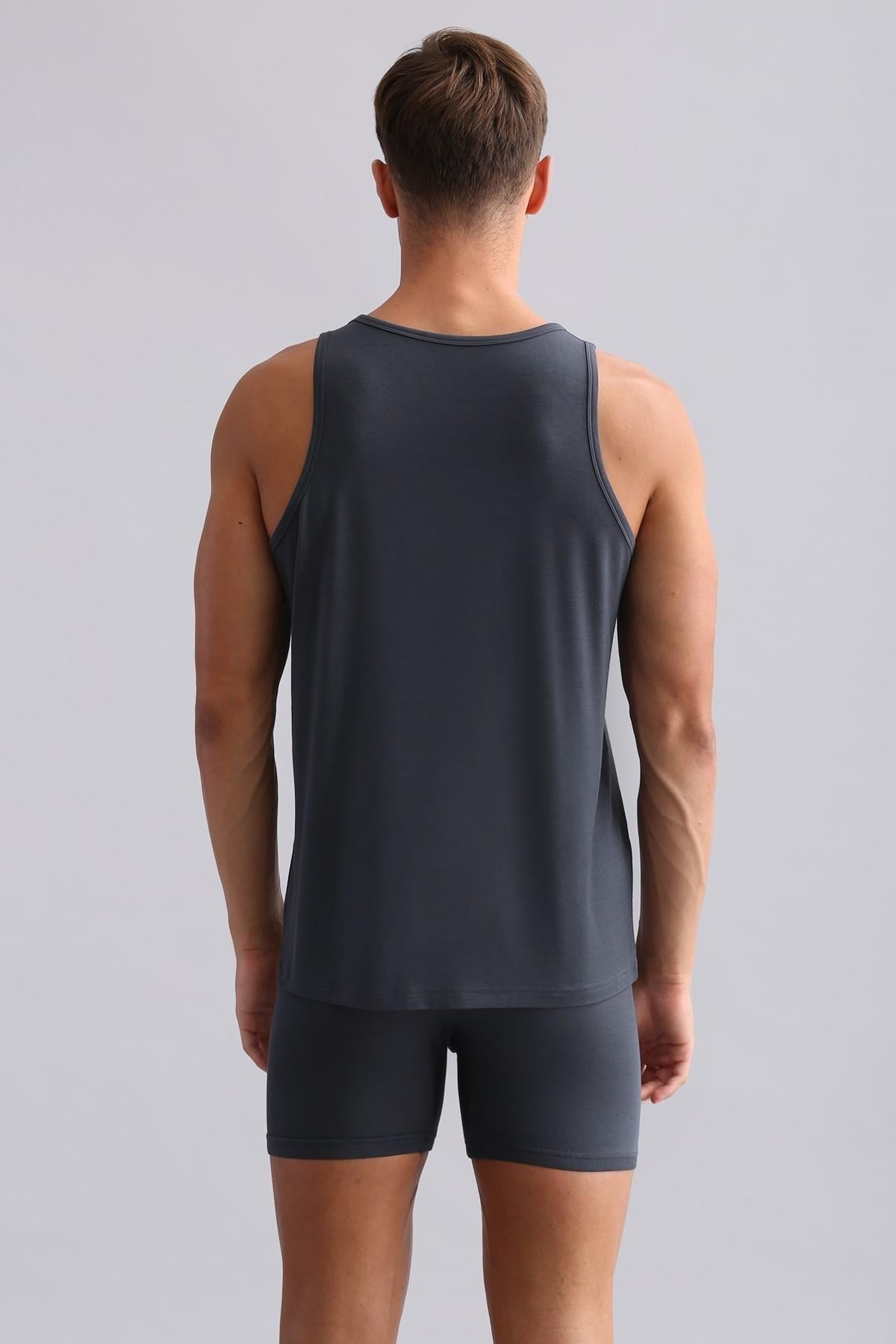 Mısırlı BAMBU ZEUS Regular Fit Basic Atlet / T-Shirt Antrasit