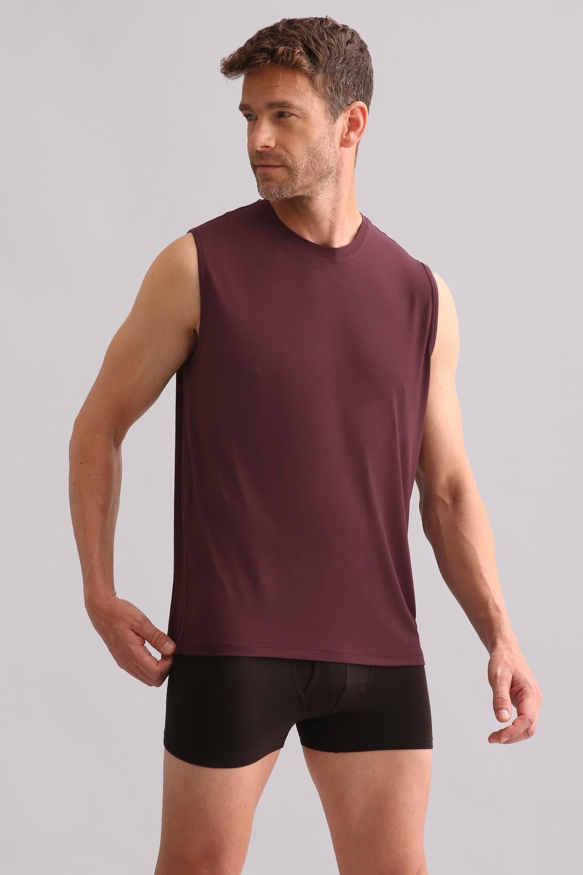 Mısırlı BAMBU ZEUS Regular Fit Bisiklet Yaka Sporcu Atlet Mor
