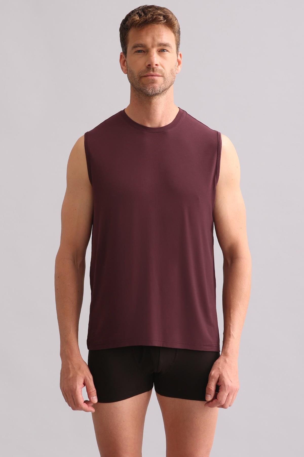 Mısırlı BAMBU ZEUS Regular Fit Bisiklet Yaka Sporcu Atlet Mor