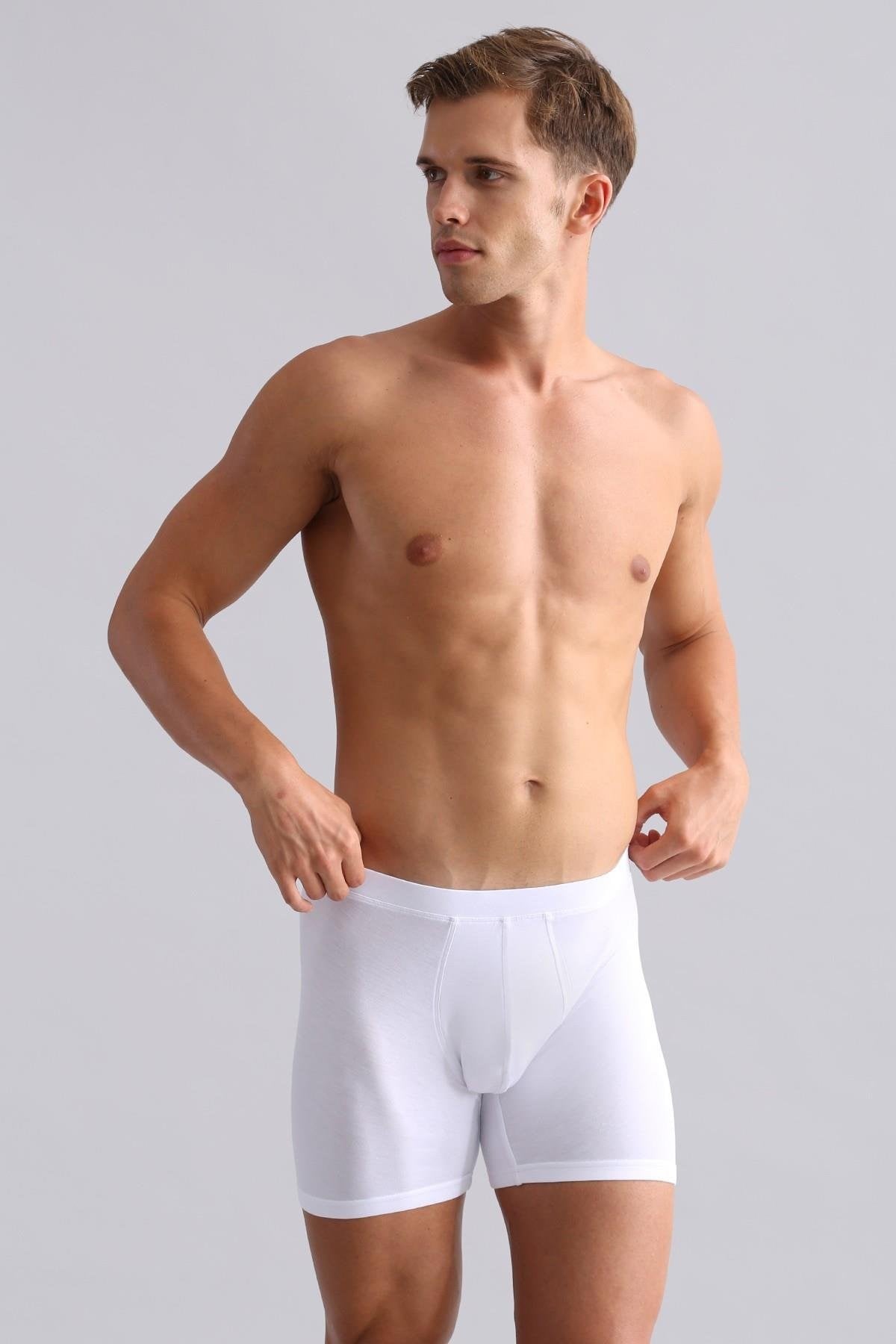 Mısırlı BAMBU ZEUS Regular Fit Long Boxer Beyaz