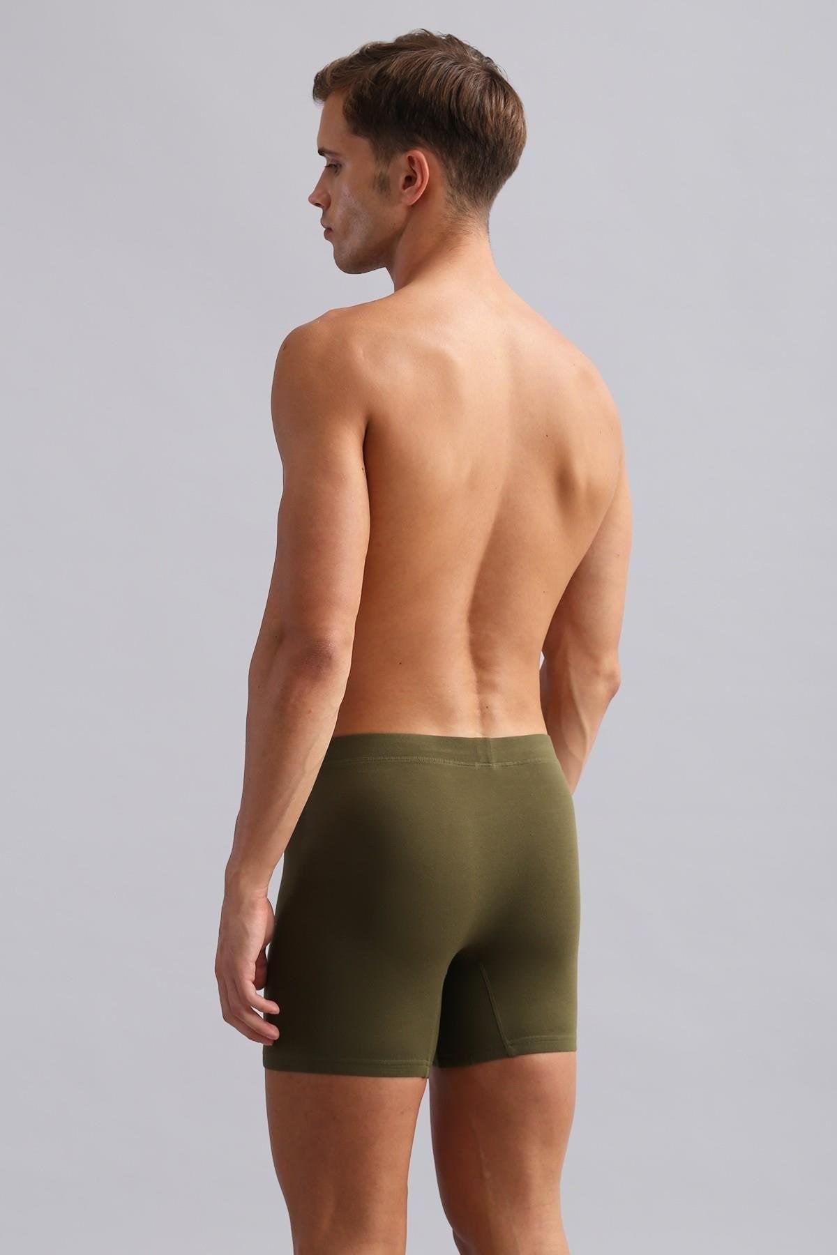 Mısırlı BAMBU ZEUS Regular Fit Long Boxer Koyu Haki