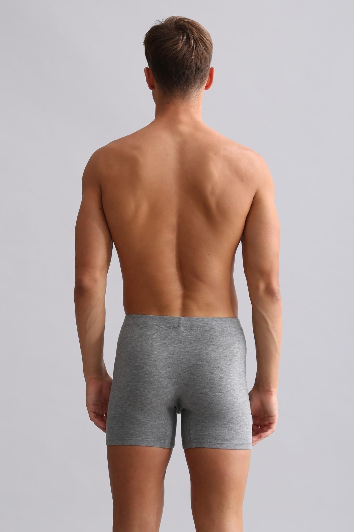 Mısırlı BAMBU ZEUS Regular Fit Long Boxer Gri Melanj