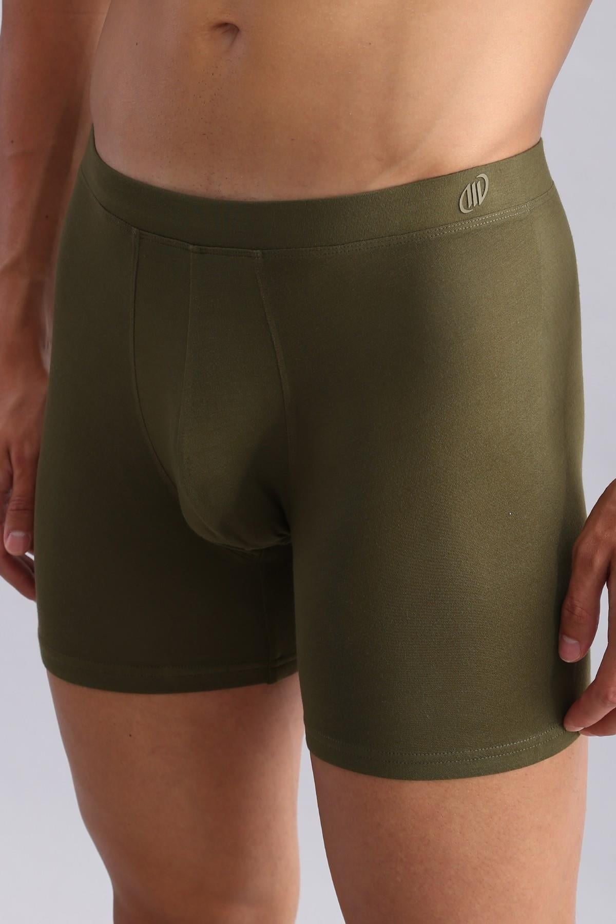 Mısırlı BAMBU ZEUS Regular Fit Long Boxer Koyu Haki