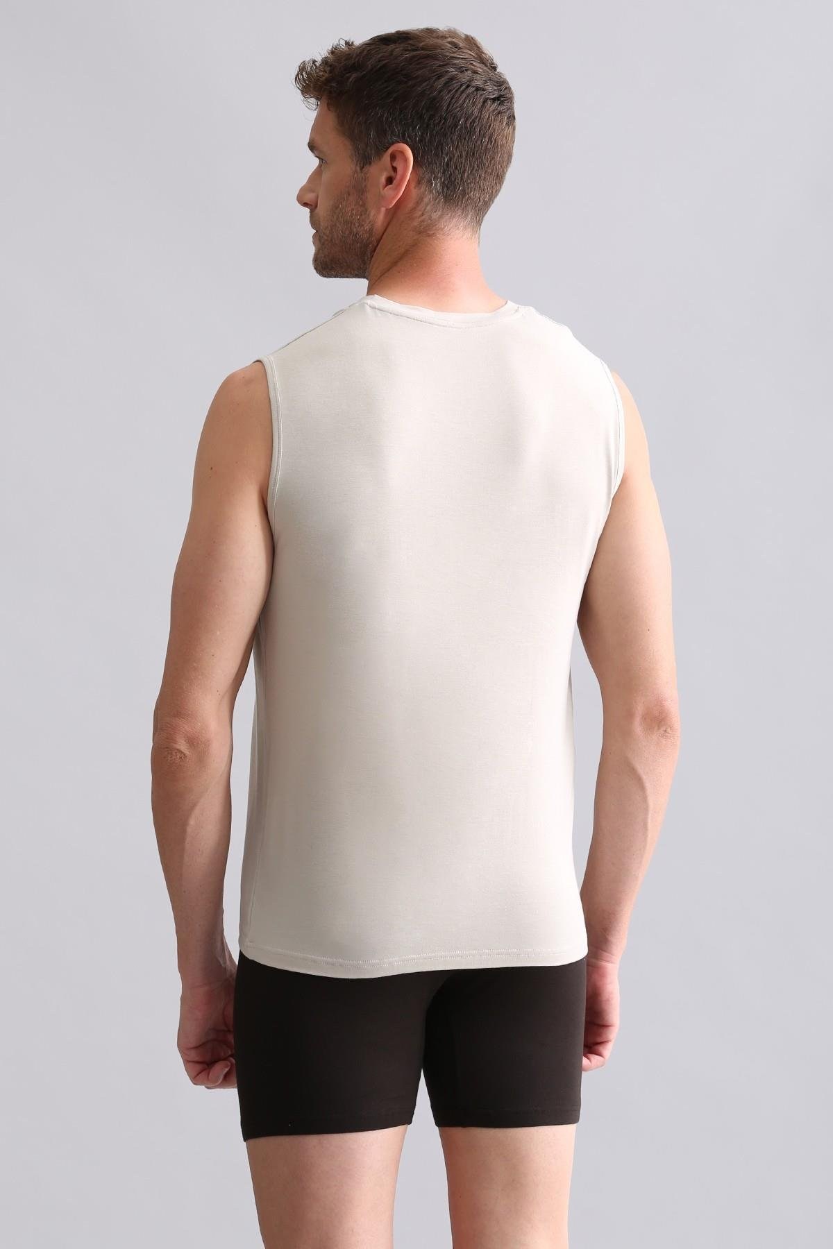 Mısırlı BAMBU ZEUS Regular Fit V Yaka Sporcu Atlet Toprak Bej