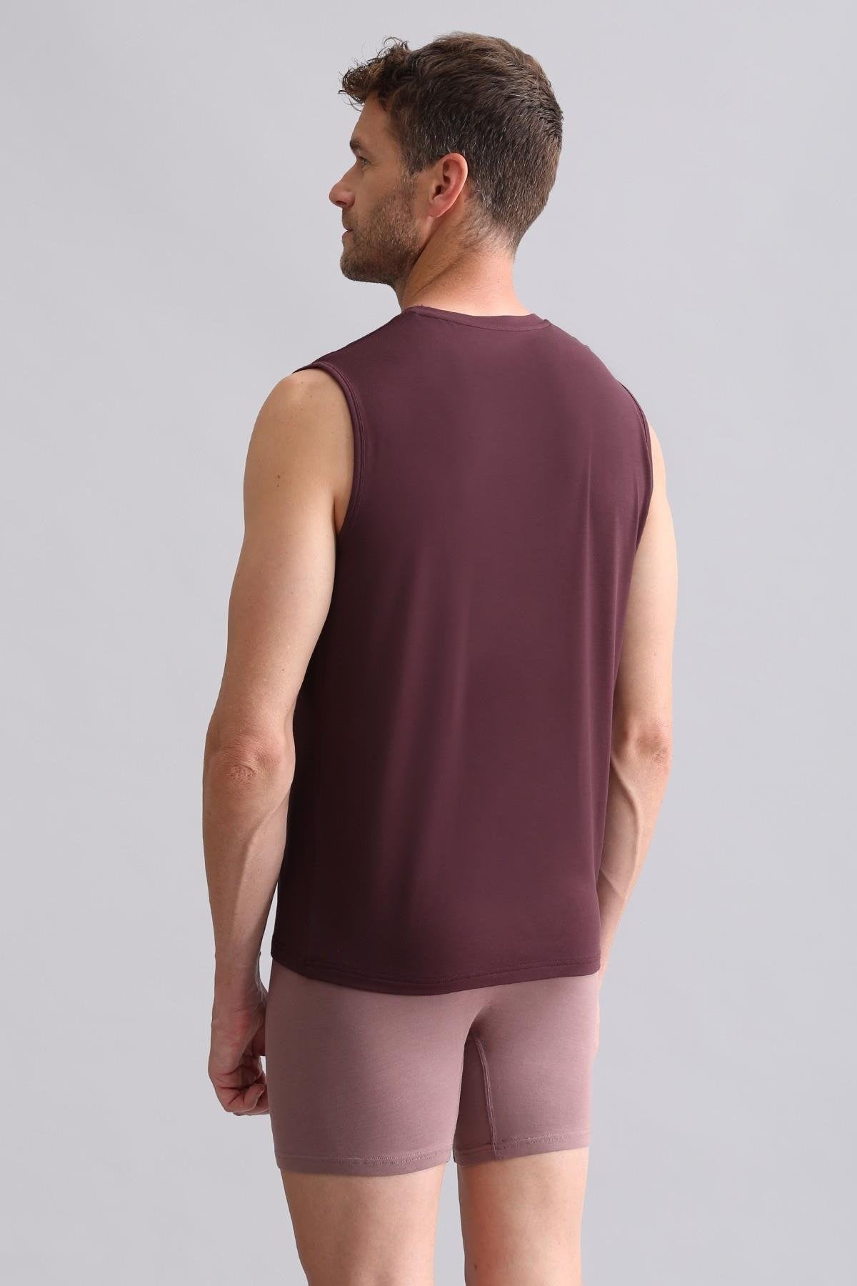 Mısırlı BAMBU ZEUS Regular Fit V Yaka Sporcu Atlet Mor