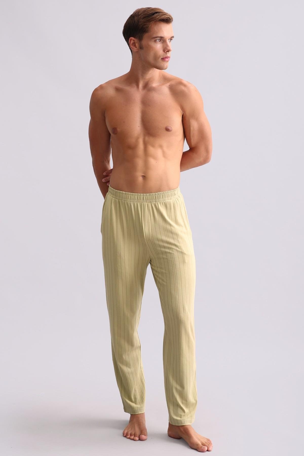 Mısırlı Erkek Bambu Düz Paça Pantolon Adaçayı Yeşili