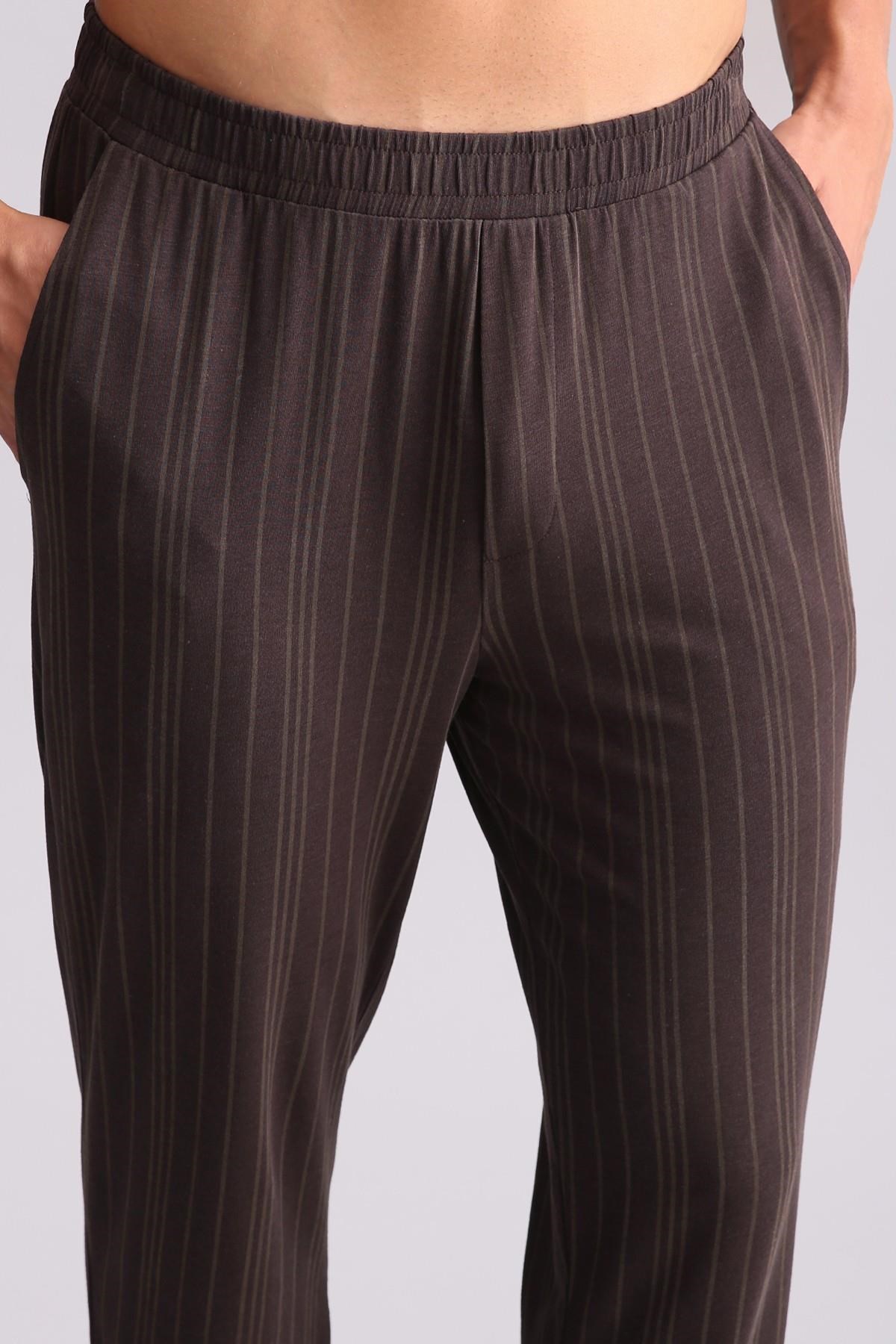 Mısırlı Erkek Bambu Düz Paça Pantolon Kahverengi
