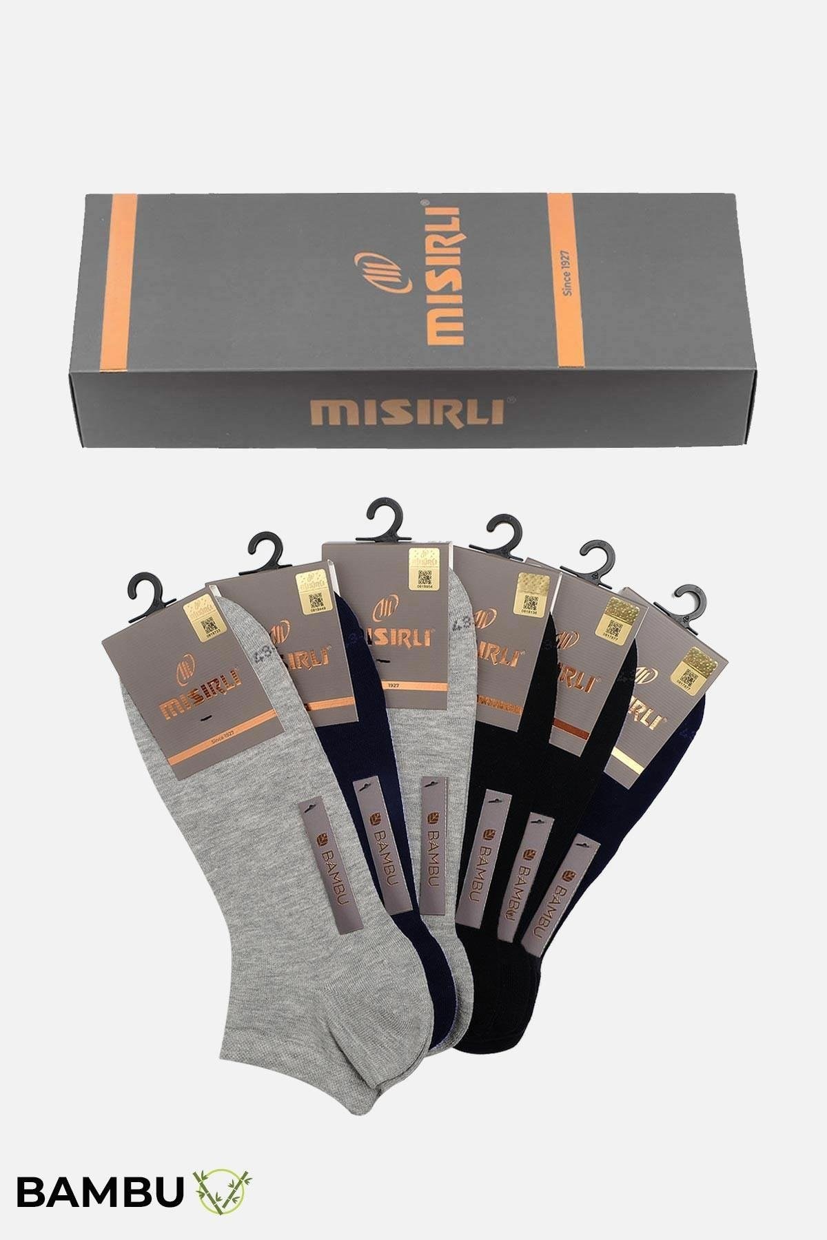 Mısırlı Erkek Bambu Kutulu 6 Çift Yazlık Patik Çorap Çok Renkli