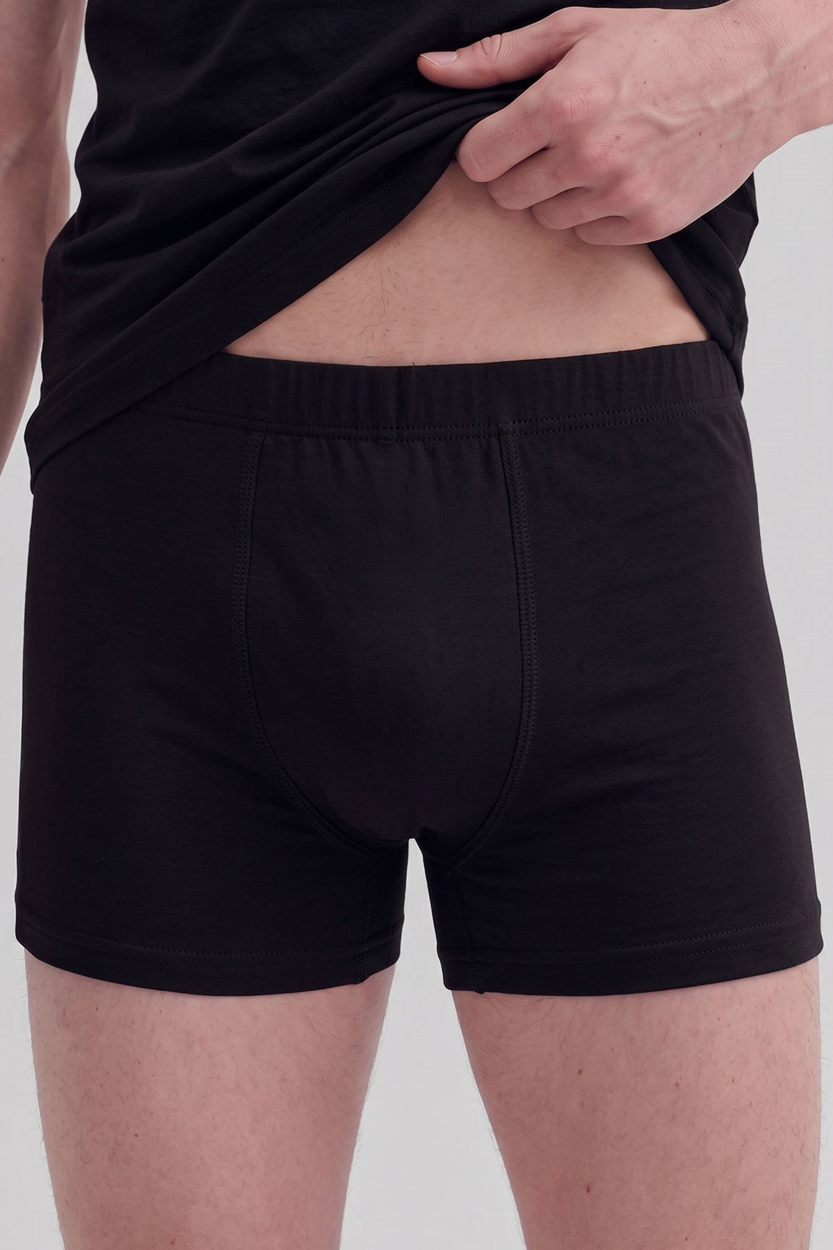 Mısırlı Erkek Gümüş Kısa Boxer Siyah