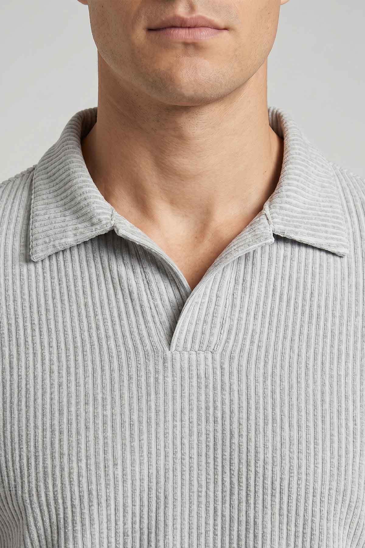 Mısırlı Erkek Polo Yaka T-shirt Gri