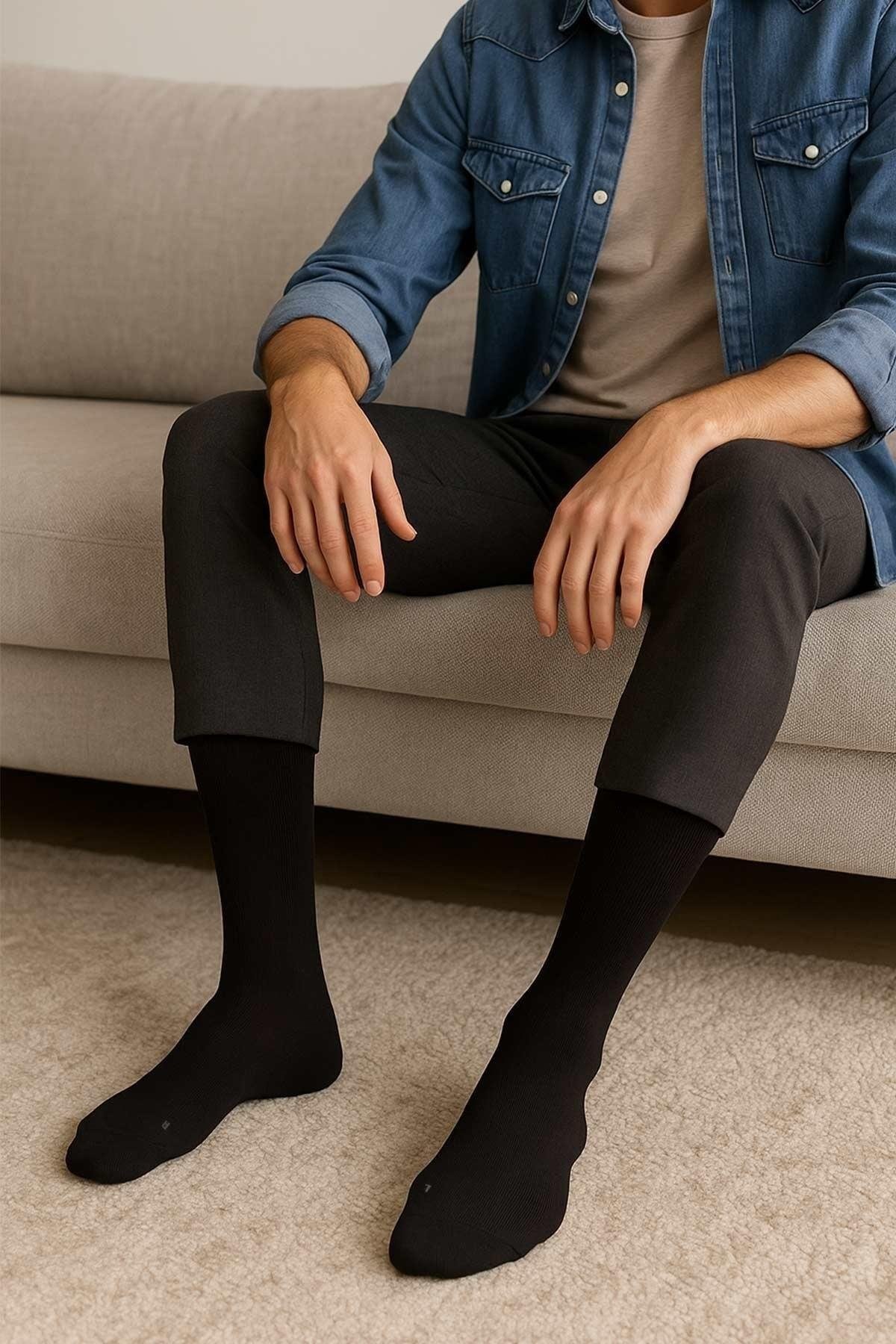 Mısırlı Erkek Merserize Ergonomik NAKIŞLI 6 Çift Süper İnce Soket Çorap Çok Renkli