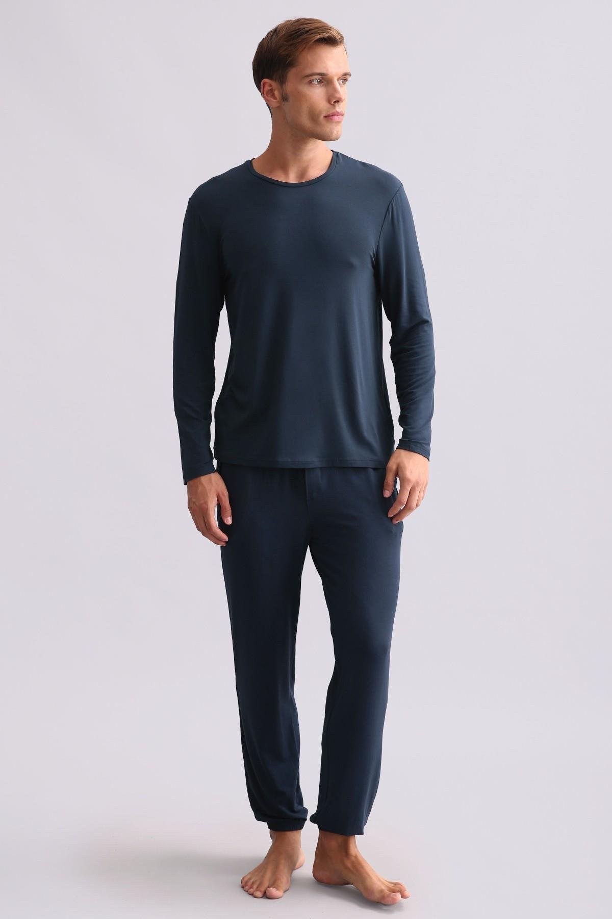 Mısırlı Erkek Modal Sweatshirt Gece Mavisi