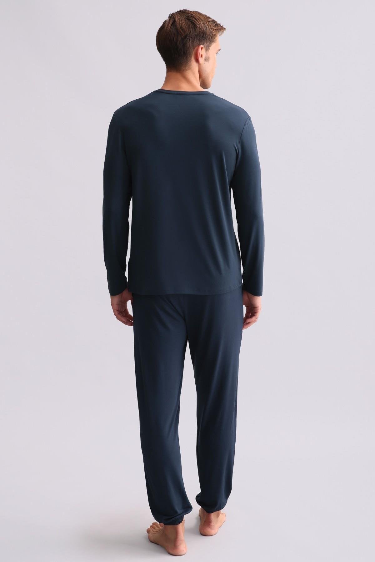 Mısırlı Erkek Modal Sweatshirt Gece Mavisi