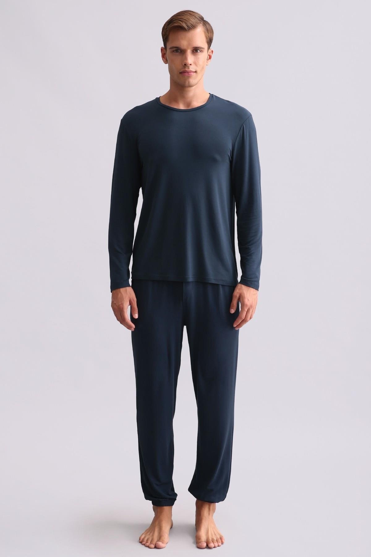 Mısırlı Erkek Modal Sweatshirt Gece Mavisi