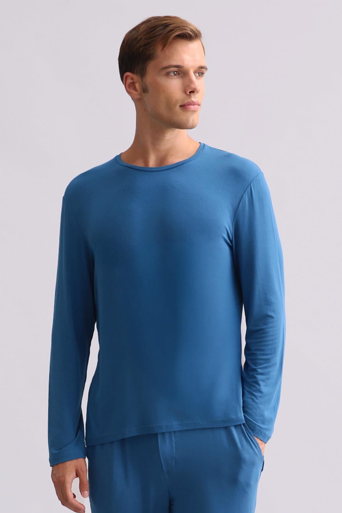 Mısırlı Erkek Modal Sweatshirt Koyu Lacivert