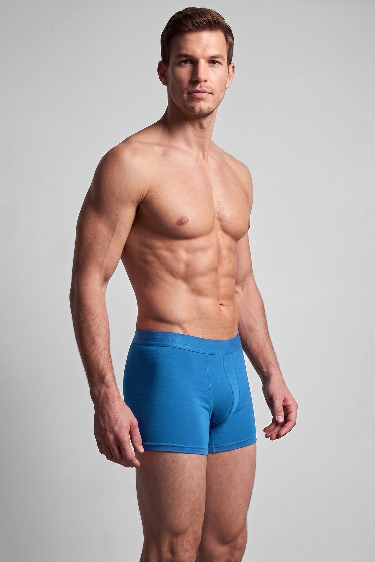 Mısırlı Erkek Pamuklu Ekonamik Üçlü Pack Boxer Lacivert-Kırmızı-Sax