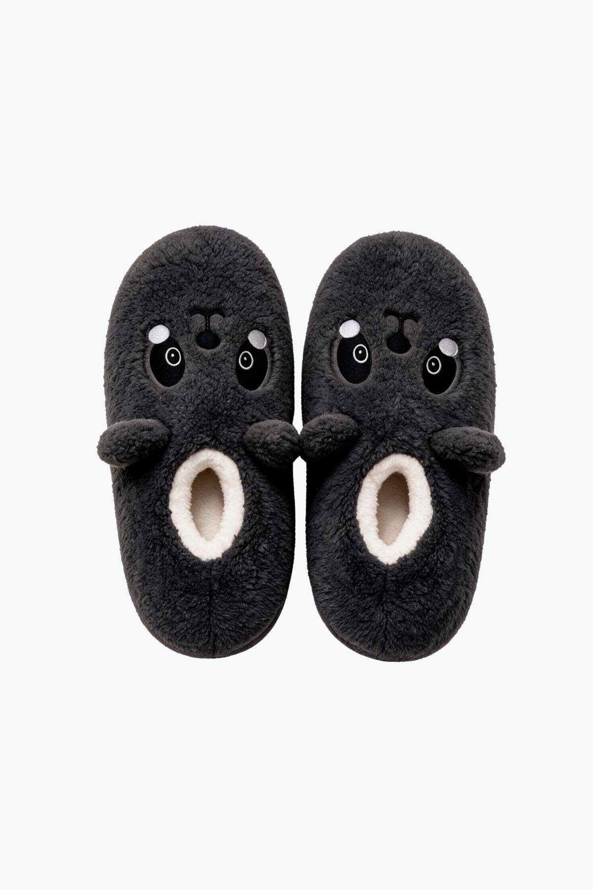 Mısırlı Erkek Panda Figürlü Panduf Füme
