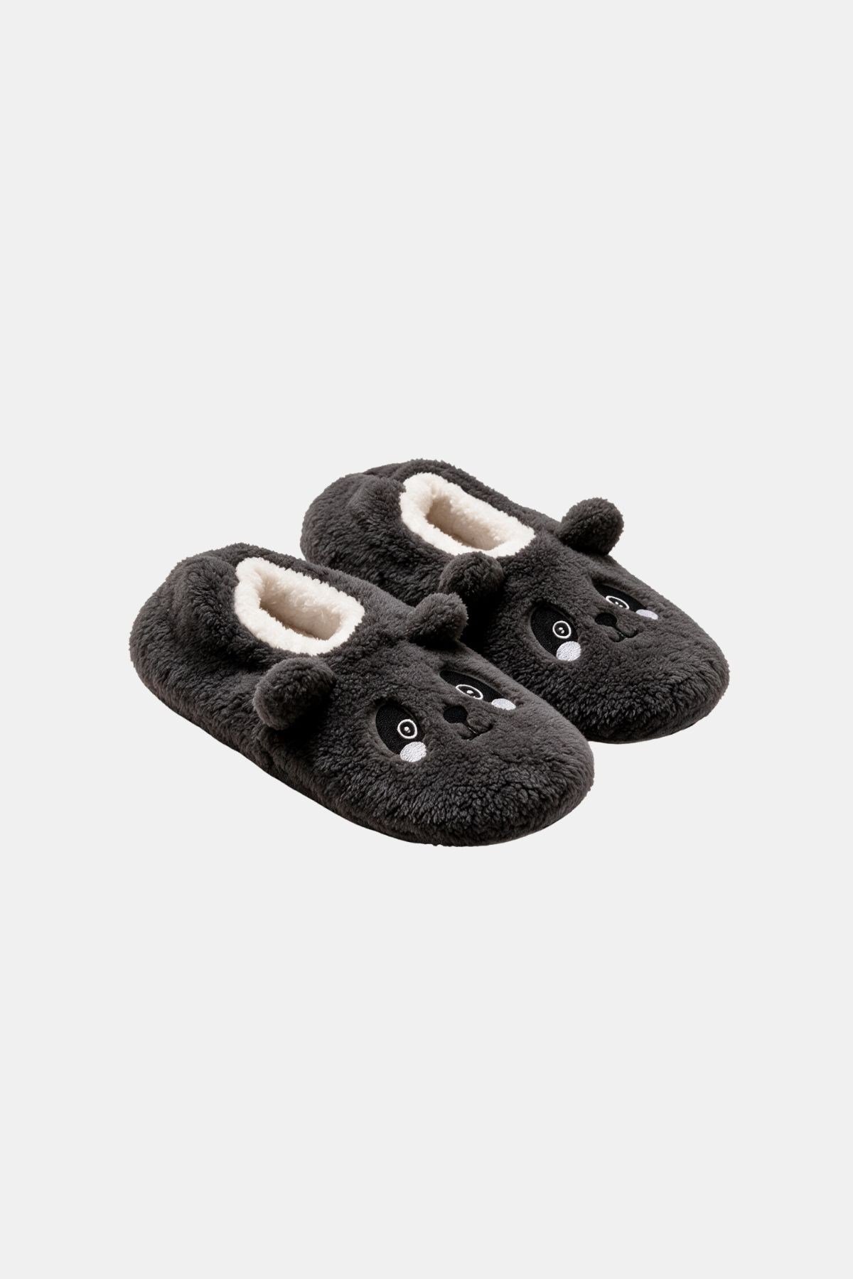Mısırlı Erkek Panda Figürlü Panduf Füme