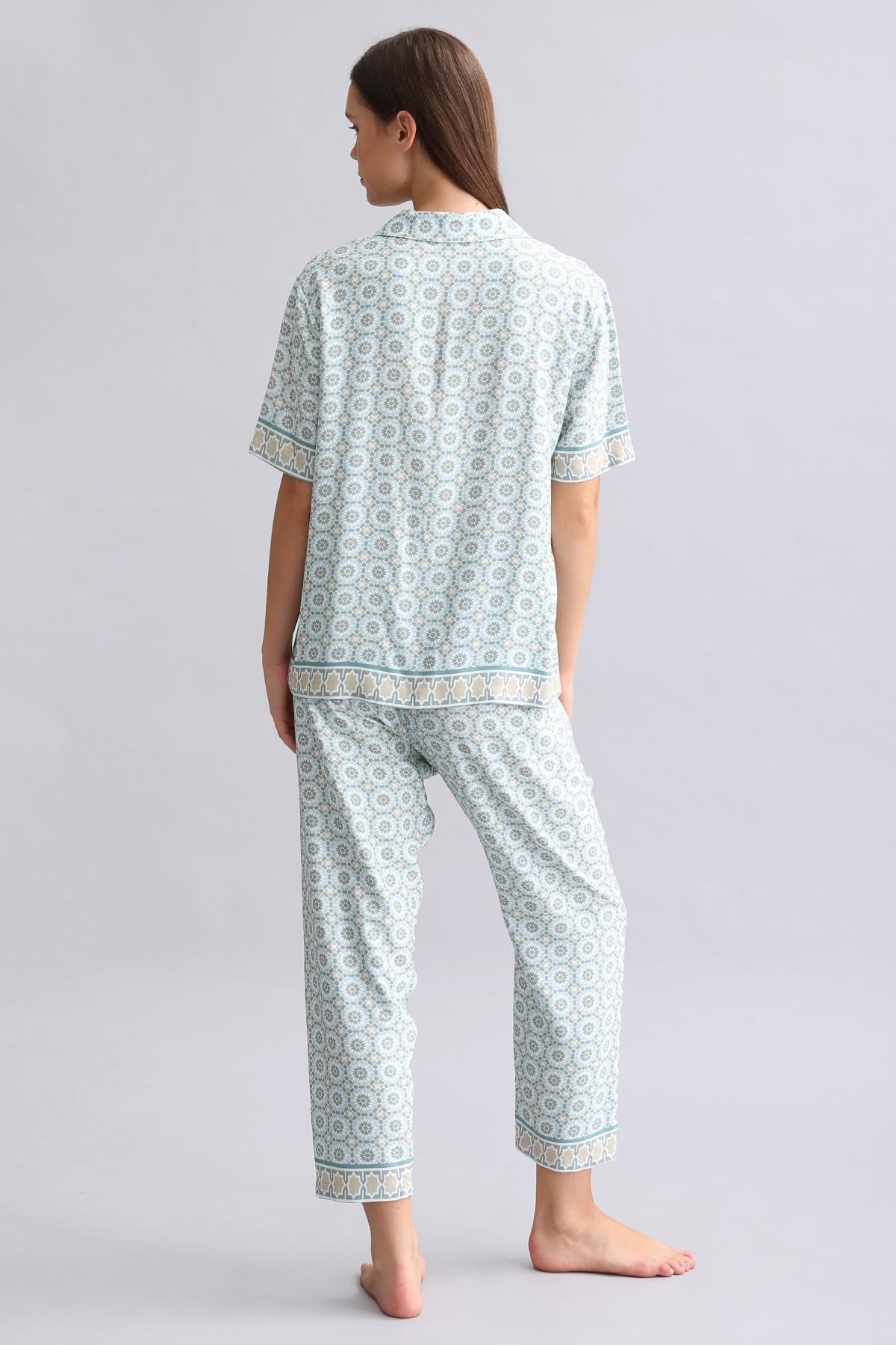 Mısırlı Kadın Bambu Pijama Takımı Çağla Yeşili