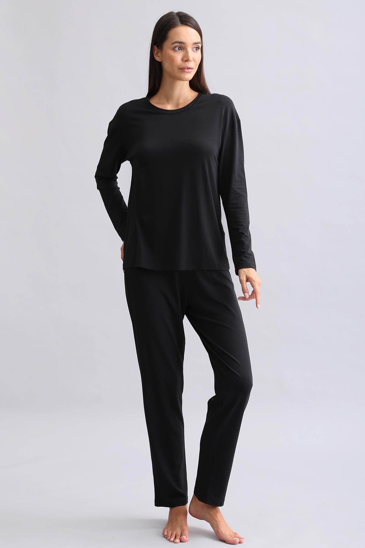 Mısırlı Kadın Bambu Sweatshirt Siyah