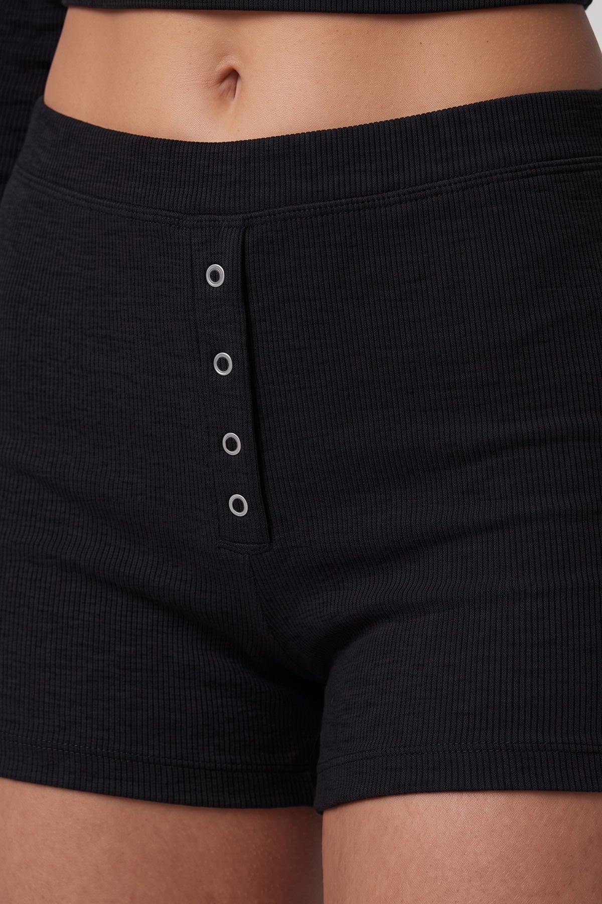 Mısırlı Kadın Modal Kaşkorse Üçlü Pijama Takım Siyah