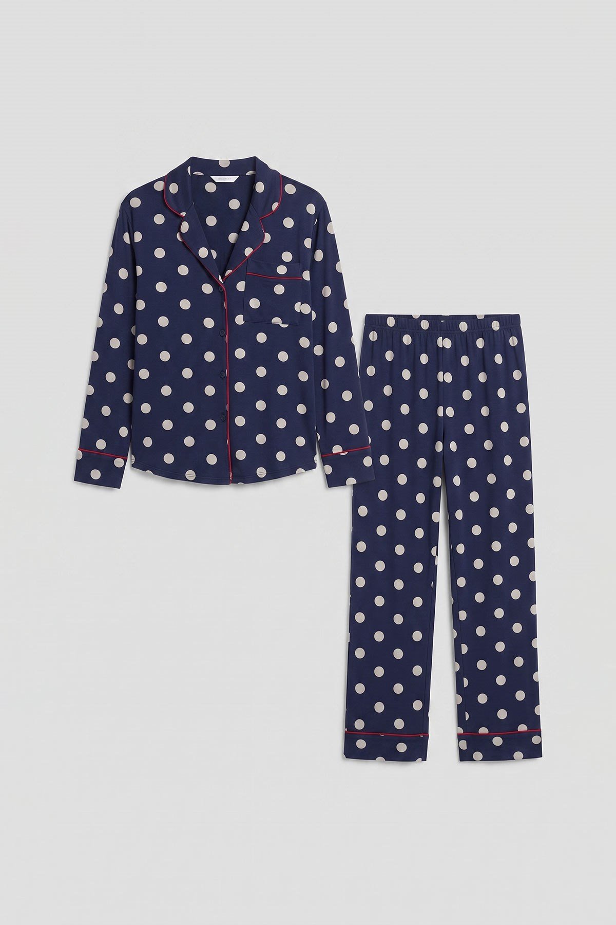 Mısırlı Kadın Modal Puantiyeli Pijama Takımı Lacivert