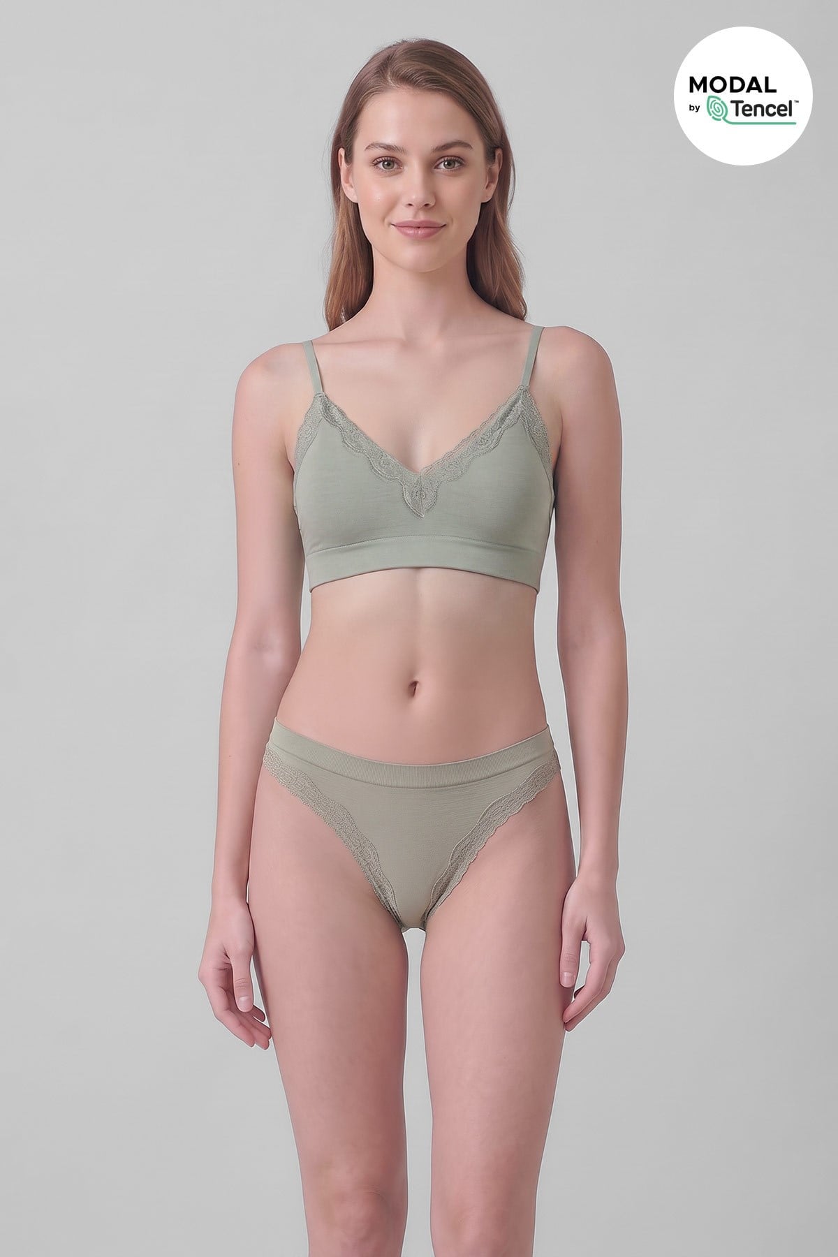 Mısırlı Kadın Modal Seamless Brief Slip Çağla Yeşili